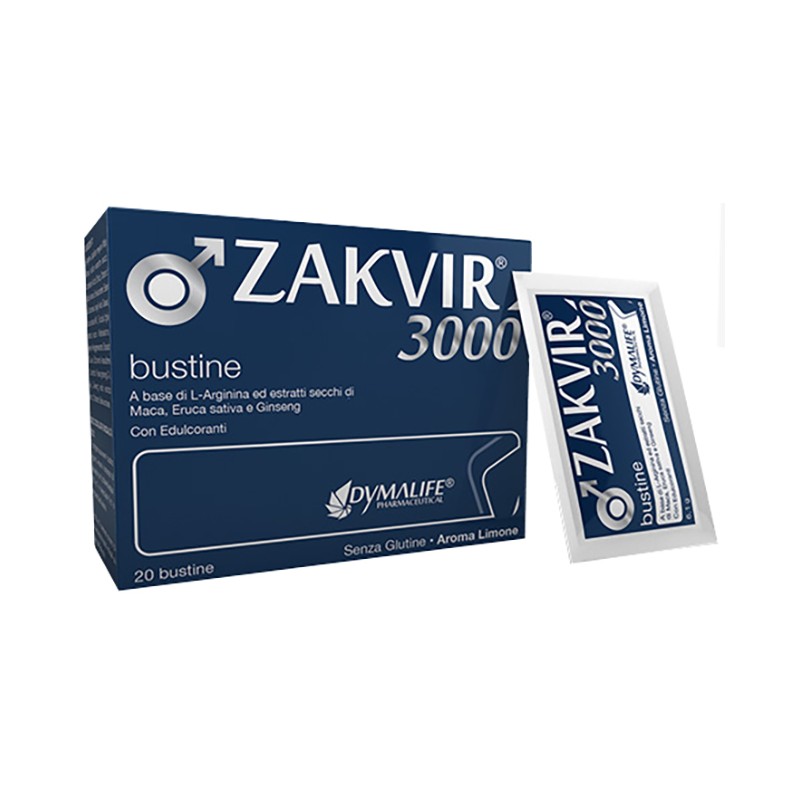 Zakvir 3000 Dymalife – 20 bustine tonico-adattogene con Maca, Ginseng, L-Arginina ed Eruca sativa