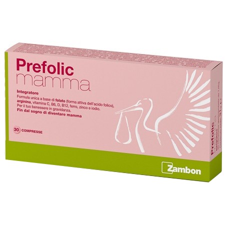 Prefolic Mamma Zambon – 30 compresse gastroprotette con folato attivo, ferro, iodio e vitamine