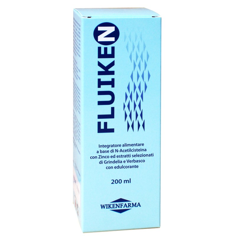 Fluiken Wikenfarma – integratore liquido per il benessere delle vie respiratorie, flacone da 200 ml