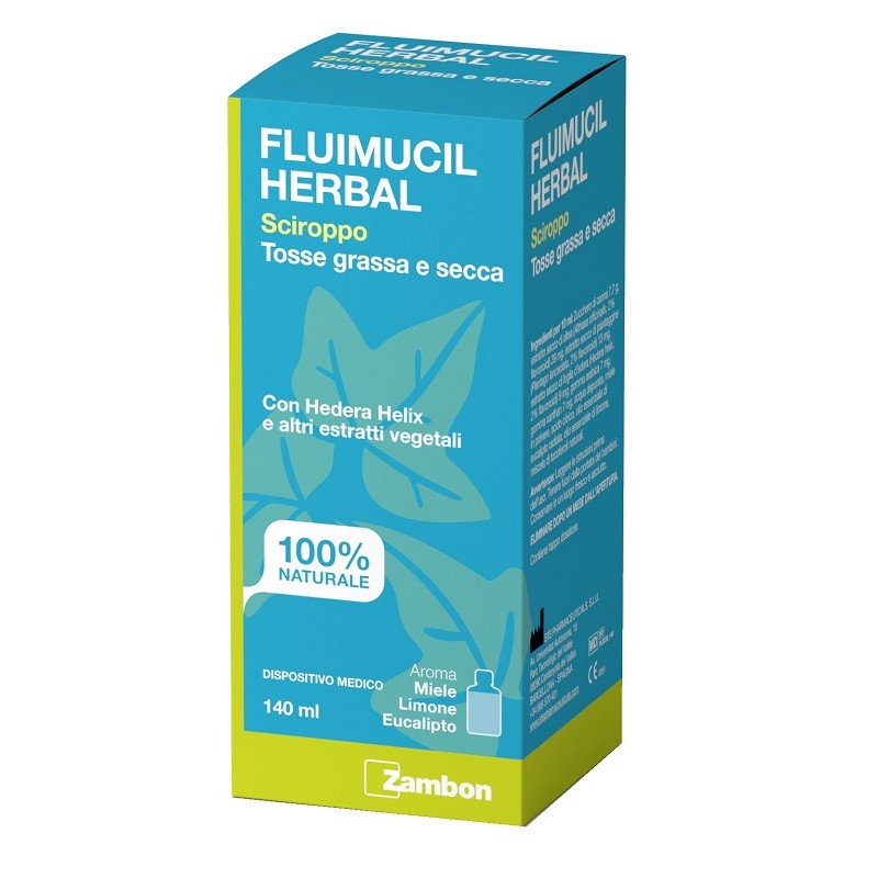 Fluimucil Herbal 140 ml – Sciroppo per tosse grassa e secca per adulti e ragazzi sopra i 12 anni