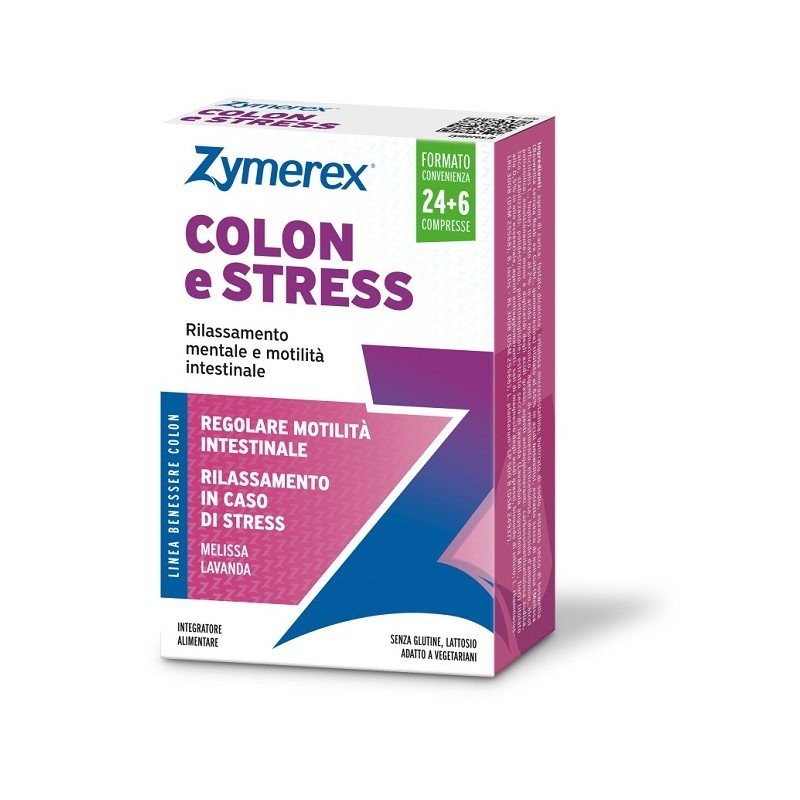 Zymerex Colon e Stress Wilco Farma, confezione da 30 compresse gastroresistenti senza glutine e lattosio