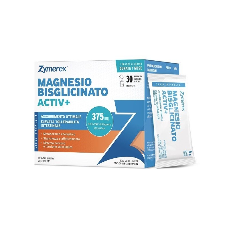 Zymerex Magnesio Bisglicinato Activ+ 30 Bustine Gusto Pesca – Wilco Farma